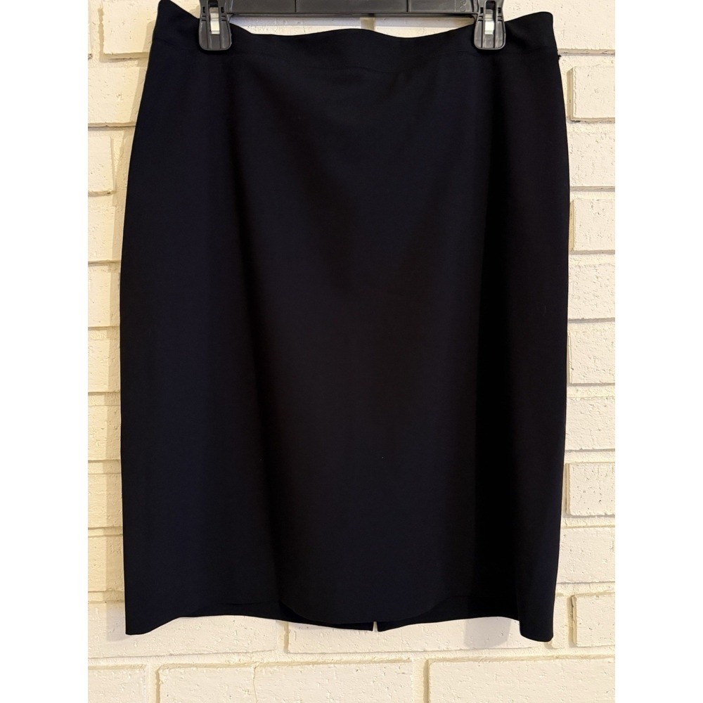 DKNY Women's Black Midi Pencil Skirt Size 10 Back Slit